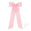 MEDIUM SCALLOPED EDGE AND STREAMER TAILS BOW- LIGHT PINK