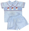 SANTA SMOCKED SHORT SET