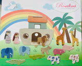 WOODEN PORTABLE NOAH'S ARK PLAYSET