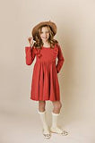 PICOT POCKET BELLA DRESS- RUST