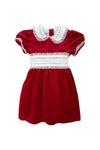 LULU BEBE VELVET DRESS WITH LACE - RED