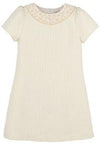 GIRLS EMBROIDERY TWEED SHIFT DRESS - IVORY