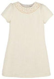 GIRLS EMBROIDERY TWEED SHIFT DRESS - IVORY