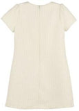 GIRLS EMBROIDERY TWEED SHIFT DRESS - IVORY