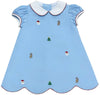 CHRISTMAS KENDALL DRESS - LIGHT BLUE CORD