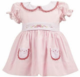 GIRLS ODETTE PLACARD PINK VALENTINES DRESS