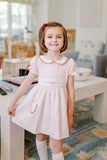 GIRLS ODETTE PLACARD PINK VALENTINES DRESS