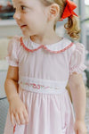 GIRLS ODETTE PLACARD PINK VALENTINES DRESS