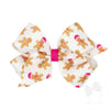 MEDIUM GINGERBREAD PINK PRINT GROSGRAIN BOW