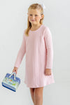 LONG SLEEVE POLLY PLAY DRESS (QUILTED) - PALM BEACH PINK