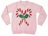 GIRLS PINK KNIT CARDIGAN SWEATER - CANDY CANE