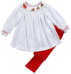 SANTA SLEIGH HAND SMOCKED PIMA PANT SET