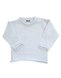 ROLLED PULLOVER SWEATER- SKY BLUE