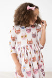 CATTITUDE 3/4 SLEEVE POCKET TWIRL DRESS