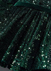 GIRLS SEQUIN VELVET HOLIDAY PARTY DRESS - GREEN