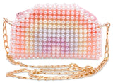 RAINBOW BEADED HEART CROSSBODY BAG