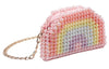 RAINBOW BEADED HEART CROSSBODY BAG