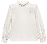 GIRLS RIBBED TURTLENECK - OFF WHITE