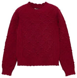 RED KNIT WAVE SWEATER