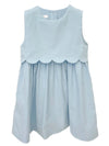 SCALLOP JUMPER DRESS - BABY BLUE CORDUROY