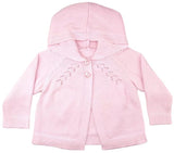 PINK HOODED LIGHTWEIGHT KNIT CARDIGAN