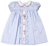 GIRLS LIGHT BLUE MOLLY DRESS - NUTCRACKER EMBROIDERY