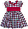 GIRLS RED HOLIDAY PLAID DRESS - RED SASH