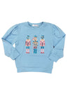 LONG SLEEVE SEQUIN NUTCRACKER PUFF SHIRT - BLUE