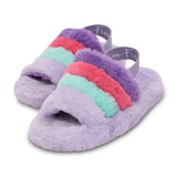 PURPLE PINK & BLUE FURRY SLIPPERS