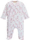 TOILE DE JOUY PINK FOOTIE WITH RUFFLE