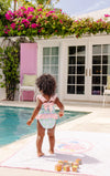 ST. LUCIA SWIMSUIT - HANOVER HAND BLOCK WITH PALM BEACH PINK