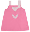 JILLIAN JUMPER - HAMPTONS HOT PINK AND PALM BEACH PINK WITH HEART TULIP APPLIQUE