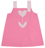 JILLIAN JUMPER - HAMPTONS HOT PINK AND PALM BEACH PINK WITH HEART TULIP APPLIQUE