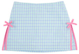 CLAY'S CLUB SKORT - SUNRISE BLVD BLUE AND TURKS TEAL CHANDLER CHECK