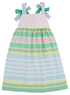 MACIE MIDI DRESS - SARAOTA STRIPE WITH PALM BEACH, BUCKHEAD BLUE, AND GRACE BAY GREEN