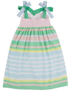 MACIE MIDI DRESS - SARAOTA STRIPE WITH PALM BEACH, BUCKHEAD BLUE, AND GRACE BAY GREEN