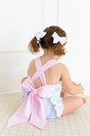 SISI SUNSUIT HANOVER HAND BLOCK WITH PALM BEACH PINK AND BUCKHEAD BLUE