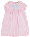 BANKS BOW DRESS - PIER PARTY PINCKNEY PINK STRIPE WITH BUCKHEAD BLUE