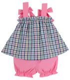 LAINEY'S LITTLE SET - PIER POINTE PLAID WITH HAMPTONS HOT PINK