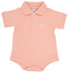 PRIM AND PROPER POLO ONESIE - POMPANO PEACH