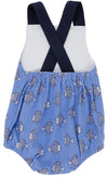 STILLMAN SUNSUIT - LITTLE FISHES WITH NANTUCKET NAVY