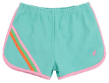 CHERYL SHORTS TURKS TEAL WITH HAMPTONS HOT PINK AND MULTICOLOR STRIPE