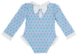 SARASOTA SURF SUIT - HOLLY HILLS HAND BLOCK WITH WORTH AVENUE WHITE