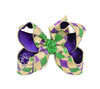 MARDI GRAS METALLIC  HARLEQUIN BOW 4.5"