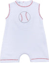 TINY SLUGGER APPLIQUE SHORT PLAYSUIT - LIGHT BLUE