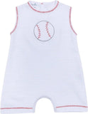 TINY SLUGGER APPLIQUE SHORT PLAYSUIT - LIGHT BLUE