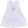 TINY SLUGGER APPLIQUE DRESS - PINK