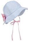 PIPPA PETAL HAT - BREAKERS BLUE SEERSUCKER WITH PALM BEACH PINK