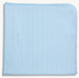 LOVE LINES BLUE ORGANIC COTTON POINTELLE BABY BLANKET