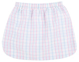 SUSANNE SKIRT - BEALE STREET BLUE AND HAMPTONS HOT PINK SEERSUCKER